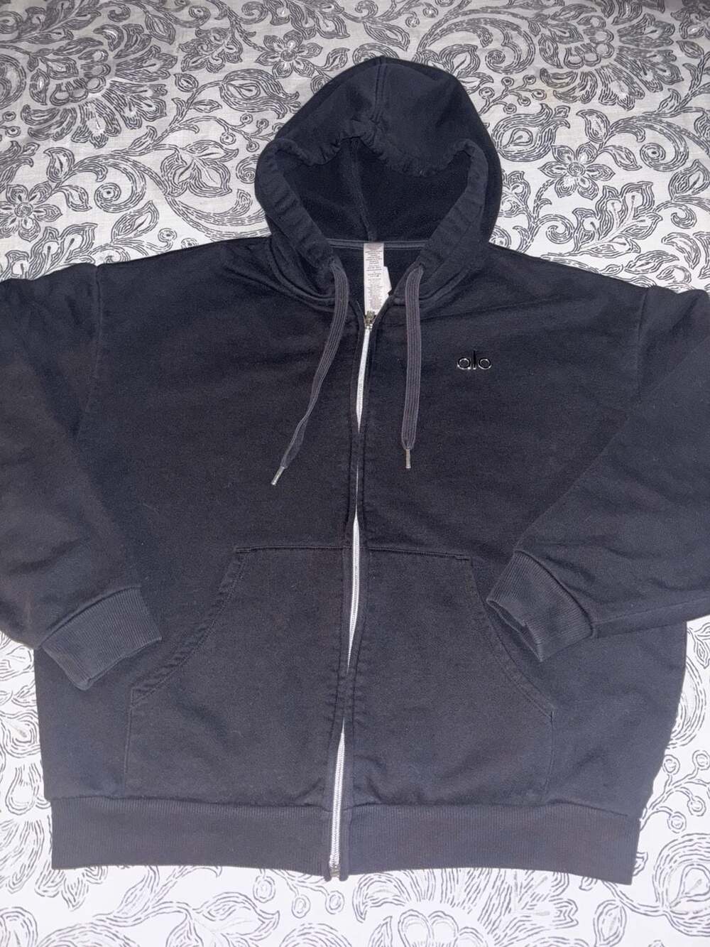 Alo Yoga Zip-Up Hoodie Size S Black